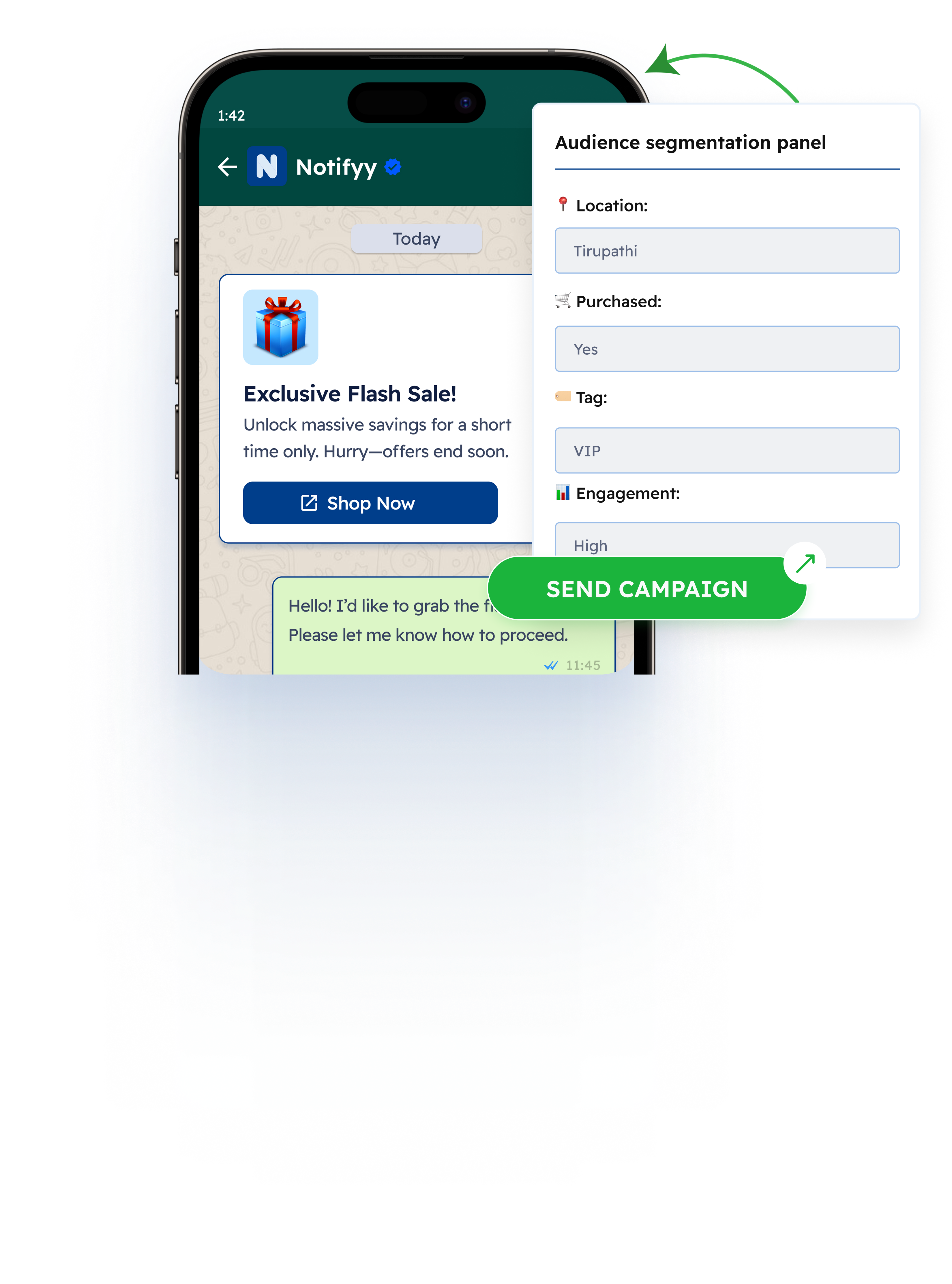 Campaign creation with audience segmentation and scheduling